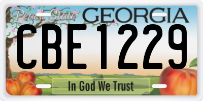 GA license plate CBE1229