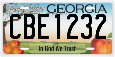 GA license plate CBE1232