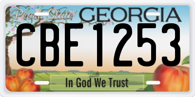 GA license plate CBE1253