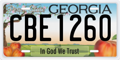 GA license plate CBE1260