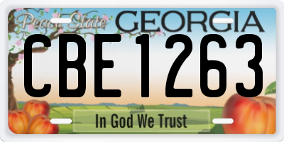 GA license plate CBE1263