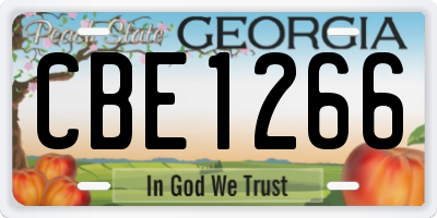 GA license plate CBE1266