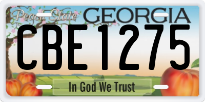 GA license plate CBE1275