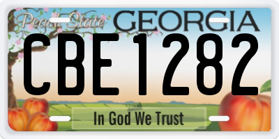 GA license plate CBE1282