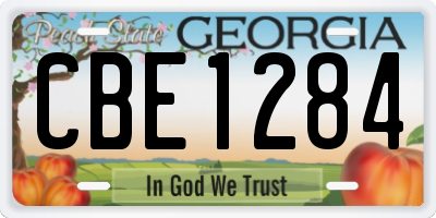 GA license plate CBE1284