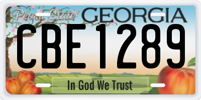 GA license plate CBE1289