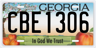 GA license plate CBE1306