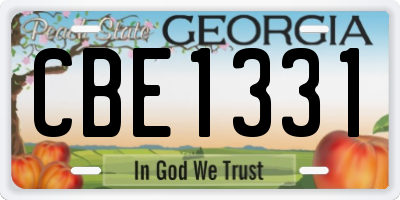 GA license plate CBE1331