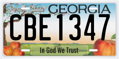 GA license plate CBE1347