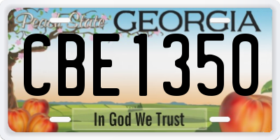 GA license plate CBE1350