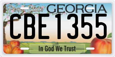 GA license plate CBE1355