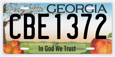 GA license plate CBE1372
