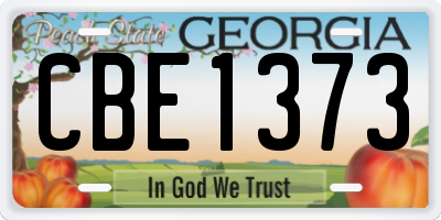GA license plate CBE1373
