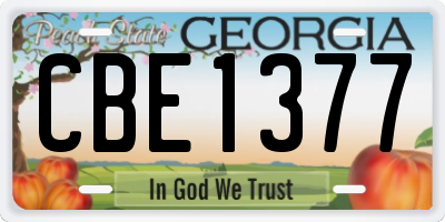 GA license plate CBE1377