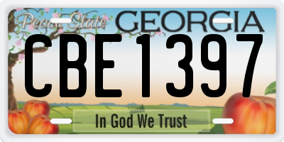 GA license plate CBE1397