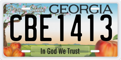 GA license plate CBE1413