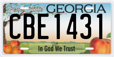 GA license plate CBE1431