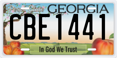 GA license plate CBE1441