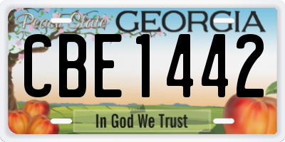 GA license plate CBE1442