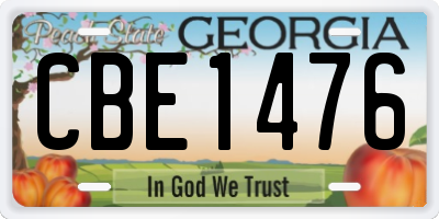 GA license plate CBE1476