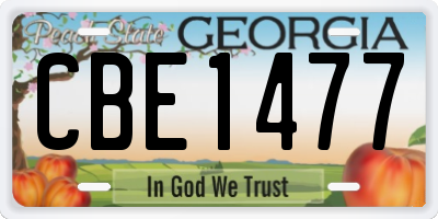 GA license plate CBE1477