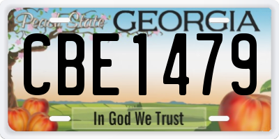GA license plate CBE1479