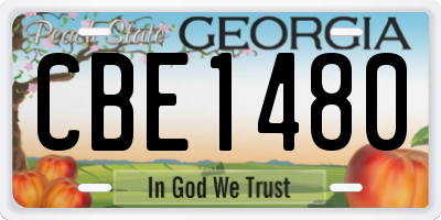 GA license plate CBE1480