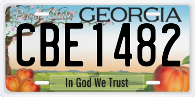 GA license plate CBE1482