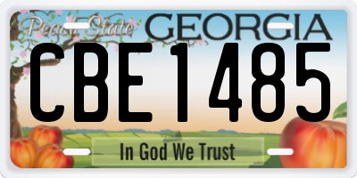 GA license plate CBE1485