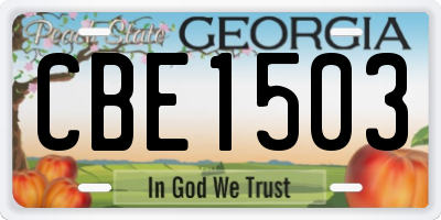 GA license plate CBE1503