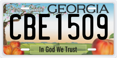 GA license plate CBE1509