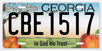 GA license plate CBE1517