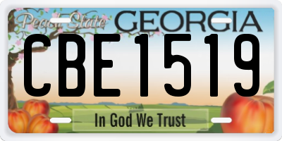 GA license plate CBE1519