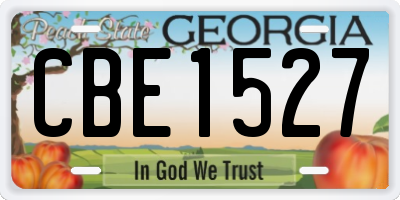 GA license plate CBE1527