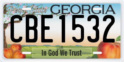 GA license plate CBE1532