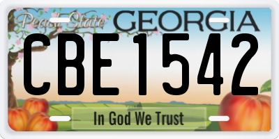 GA license plate CBE1542
