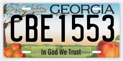 GA license plate CBE1553