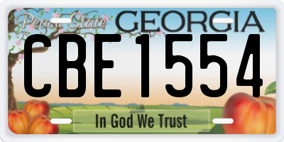 GA license plate CBE1554