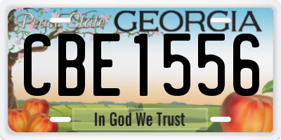 GA license plate CBE1556