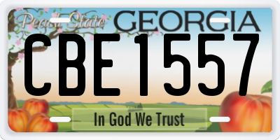 GA license plate CBE1557