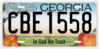 GA license plate CBE1558