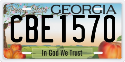 GA license plate CBE1570