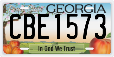 GA license plate CBE1573