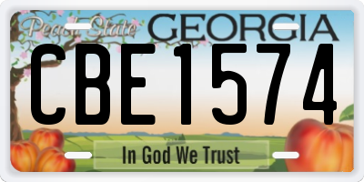 GA license plate CBE1574