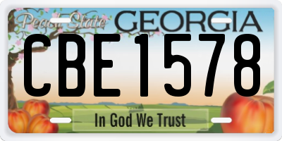GA license plate CBE1578