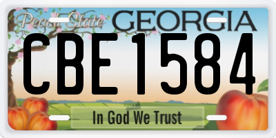 GA license plate CBE1584