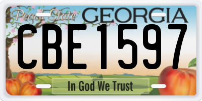 GA license plate CBE1597
