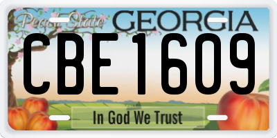 GA license plate CBE1609