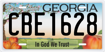GA license plate CBE1628