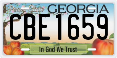 GA license plate CBE1659